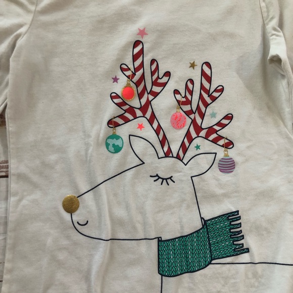 Girls Cat & Jack Holiday Reindeer Tee - Picture 7 of 7